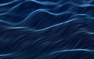 Digital wave pattern representing Microsoft 365 governance and digital transformation.