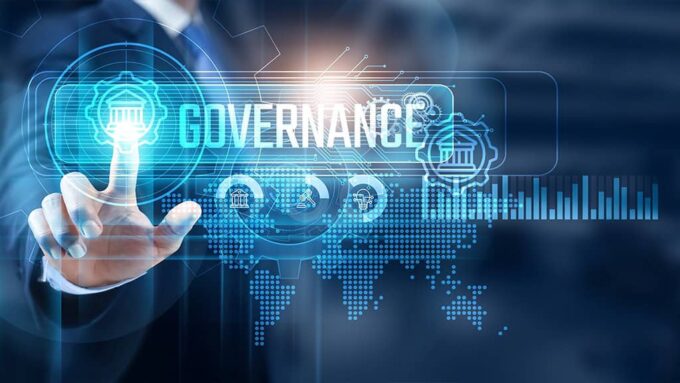 Digital interface showing governance and change control for Microsoft-based systems.
