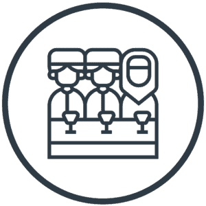 Symbol for halal-certified suppliers and a pork-free kitchen environment by iDo catering.