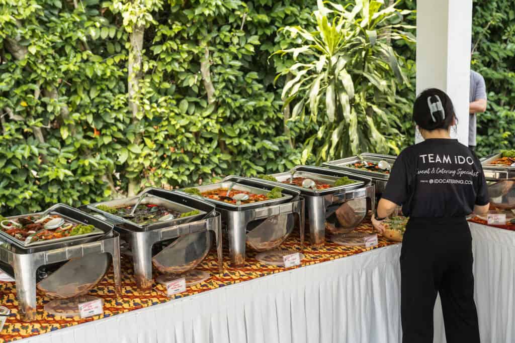 Malay style wedding lunch served on silver tray by idocatering 2