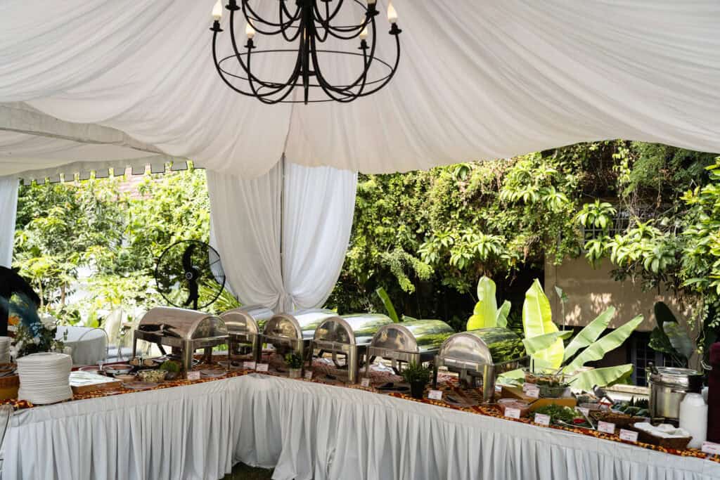 Malay style wedding buffet catering by idocatering with a variety of mains and appetizers