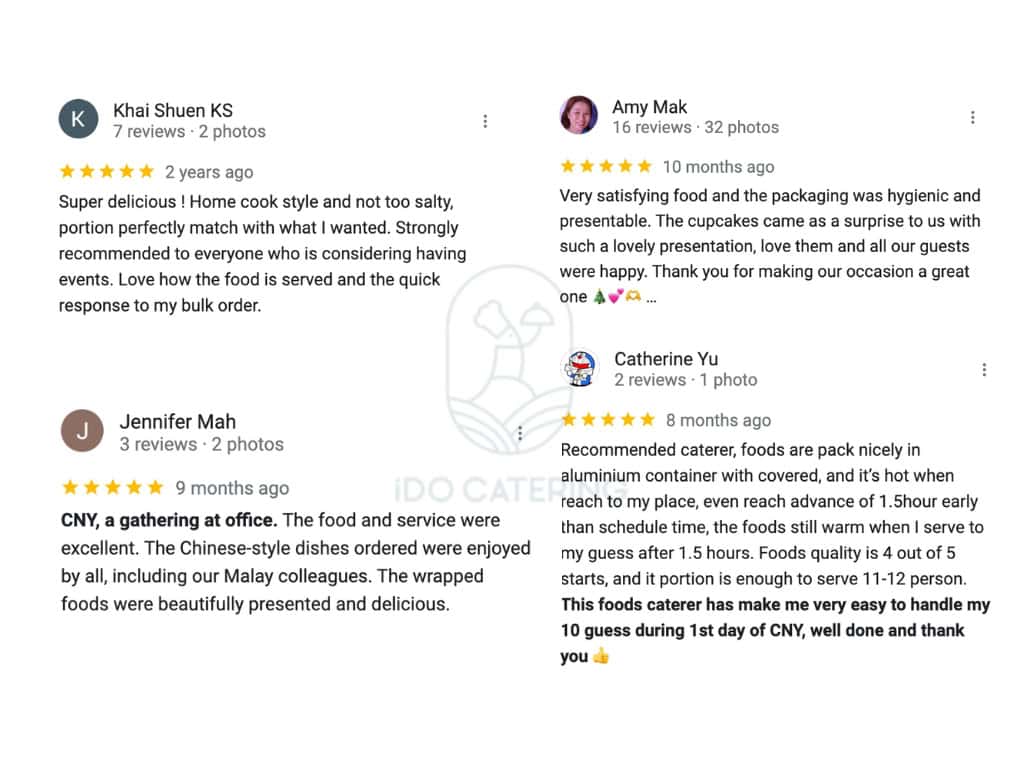 idocatering cny catering customer review