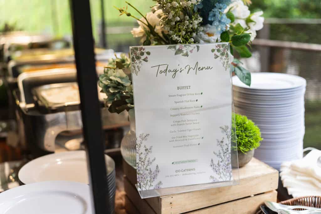 idocatering's garden wedding catering buffet menu