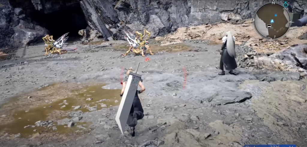 cloud fights monsters