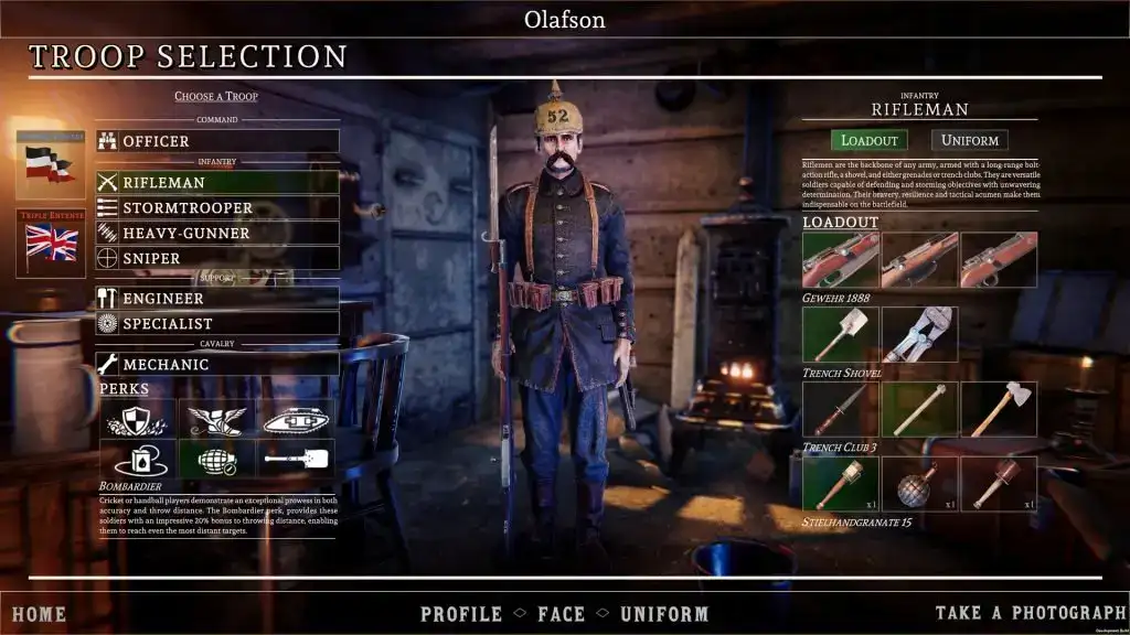 Over The Top WWI Troop Selection