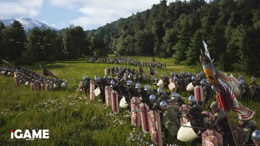 Medieval soldiers preparing for battle in Manor Lords with improved combat AI