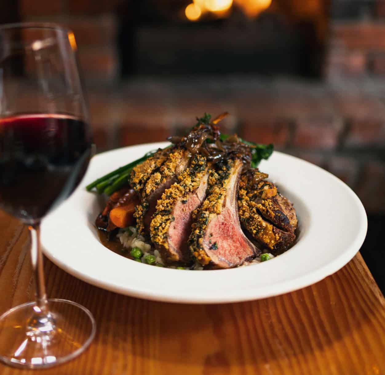 Delicious pasta dish with seared steak and fresh herbs at Il Terrazzo.
