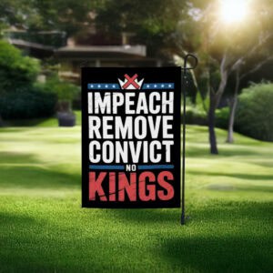 Anti-Trump Political Protest Banner, Impeach Remove Convict No Kings Flag