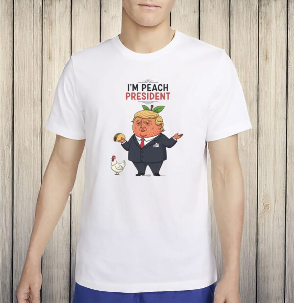Funny Anti-Trump Cartoon Impeach 8647 Protest Tee, I'm Peach President T-Shirt