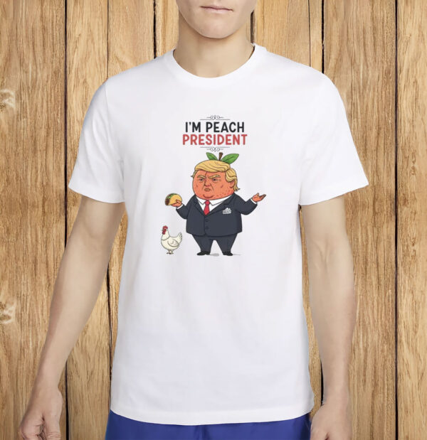 Funny Anti-Trump Cartoon Impeach 8647 Protest Tee, I'm Peach President T-Shirt