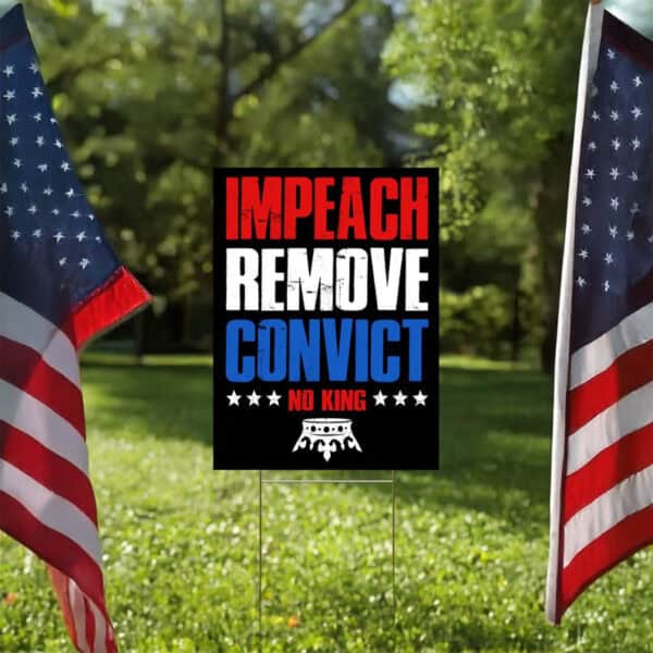No Kings, Pro-Democracy Political Statement, Impeach Remove Convict Yard Sign