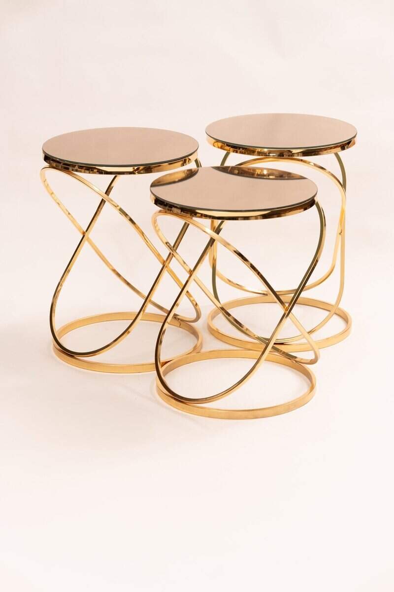 Modern Luxury Gold Nesting Tables