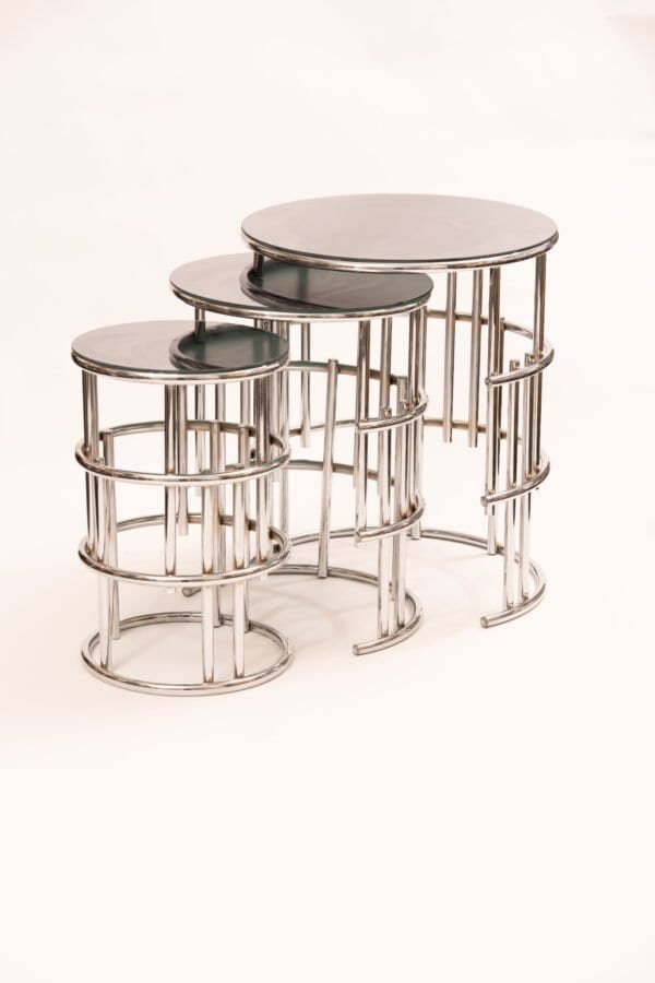 Modern Silver Nesting Tables