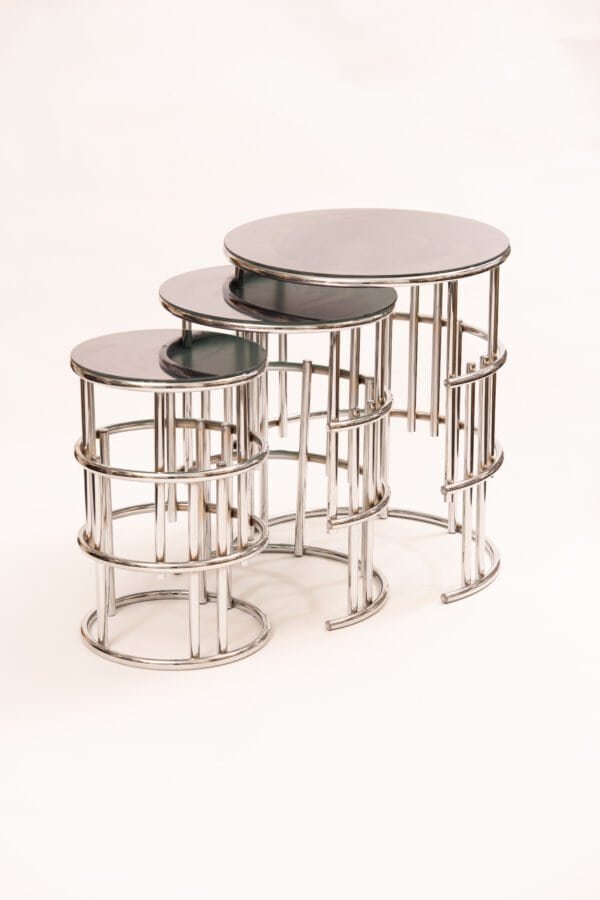 Modern Silver Nesting Tables