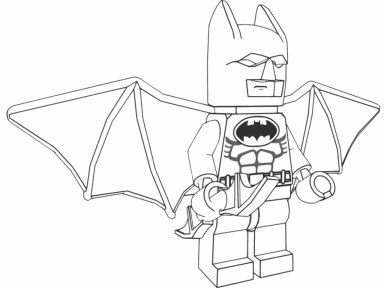 Imagen de Lego Batman con alas de murciélago para imprimir y pintar.