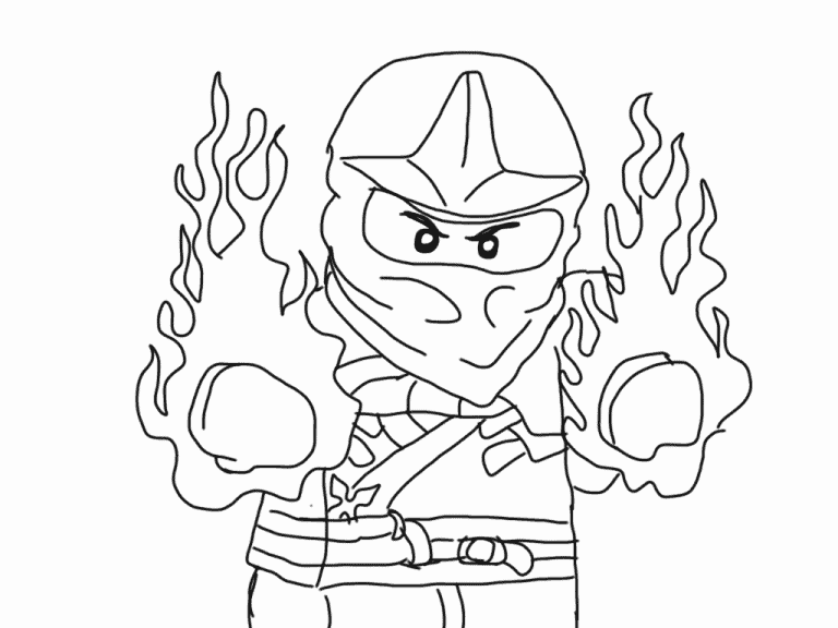 Imagen de ninja de Lego Ninjago en línea de colorear.
