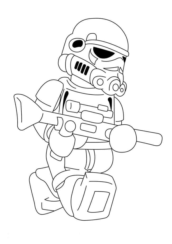 Soldado de Lego Star Wars para colorear, dibujo para imprimir y pintar.