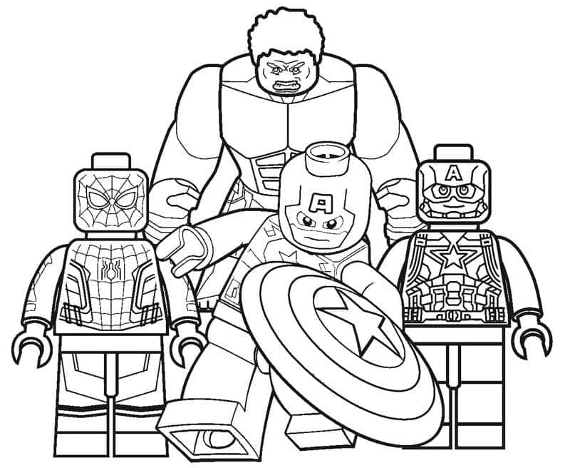 Dibujo de Lego Superhéroes para colorear, ideal para niños y fans de los superhéroes. Perfecto para.