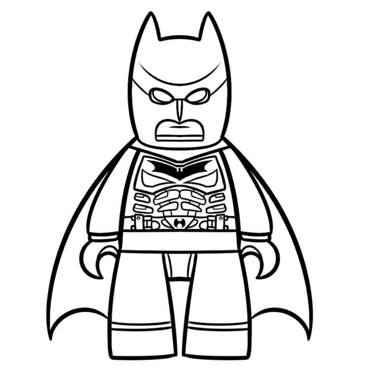 Dibujo de Lego Superhéroe para colorear, ideal para niños y fans de los superhéroes y Lego.