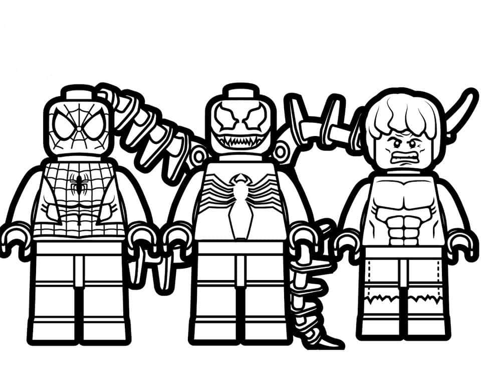 Figuras de Lego de superhéroes para imprimir y colorear.