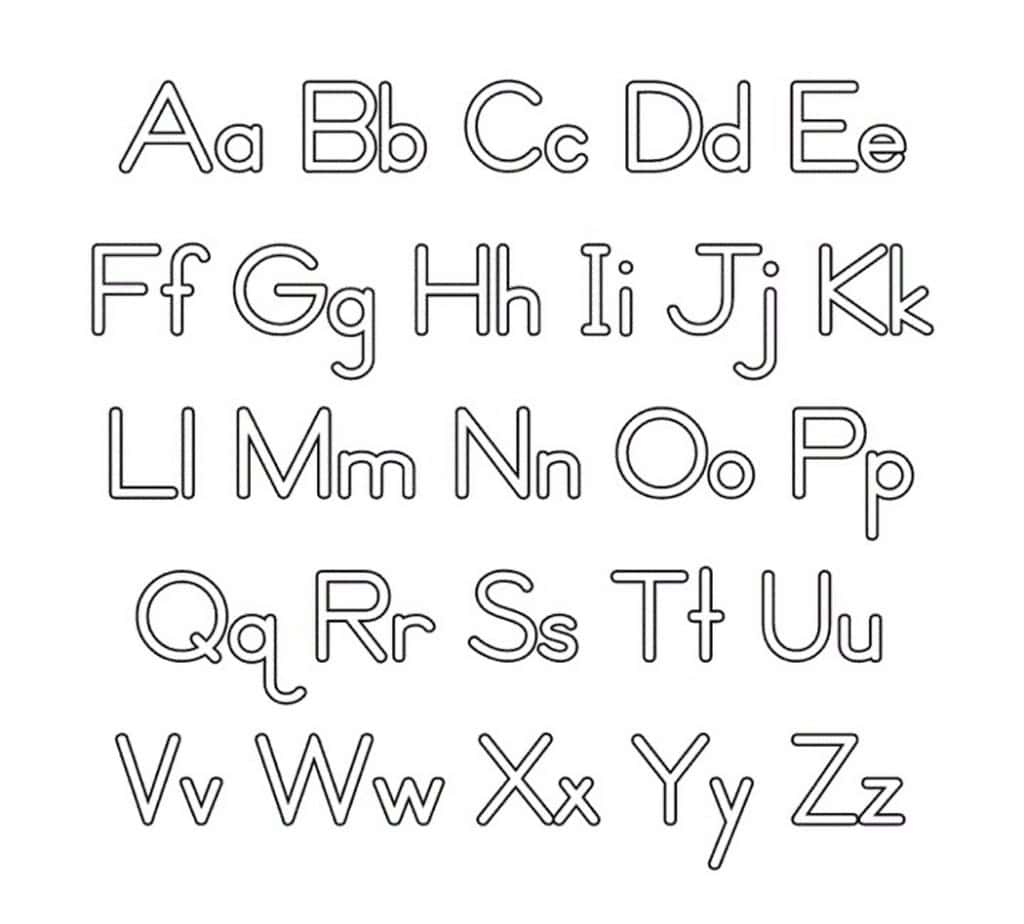 Imagen de letras del abecedario para imprimir y pintar.