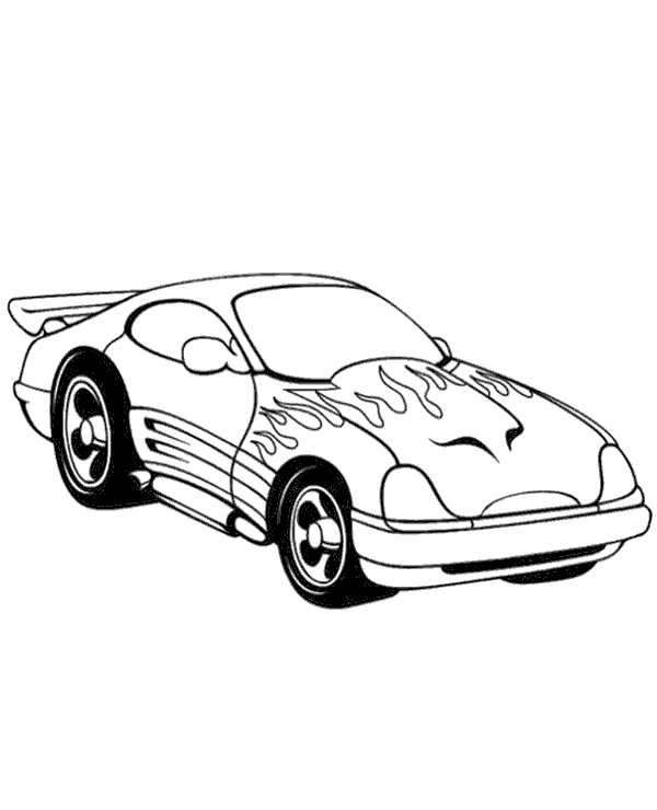 Imagen de coche de carreras para pintar y aprender.