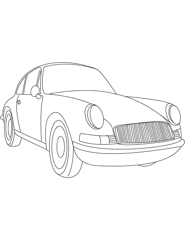 Imagen de coche para imprimir y colorear.