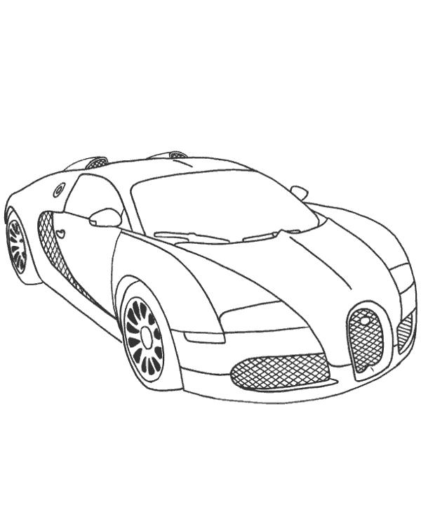 Imagen de coche para colorear y aprender a dibujar autos.
