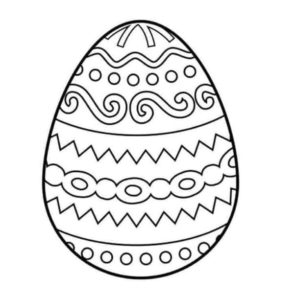 Huevo de Pascua con patrones para colorear y decorar en Pascua.