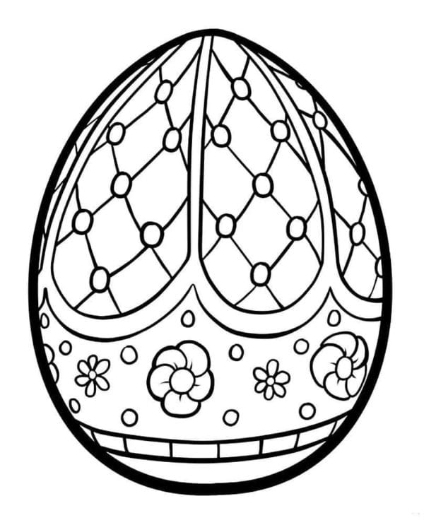 Huevo de Pascua para colorear, dibujo infantil para imprimir y pintar en Pascua.