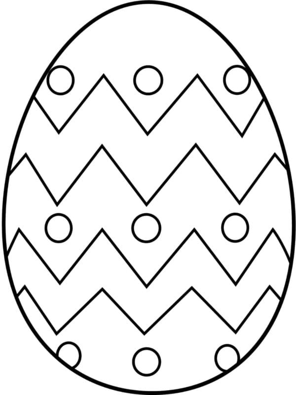 Huevo de Pascua con patrones para colorear y decorar.