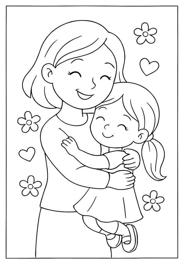 Mamá abrazando a su hija para el Día de la Madre