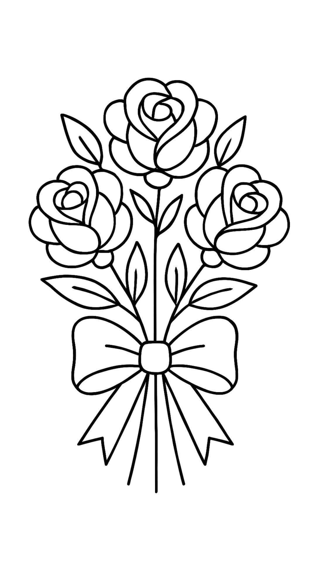 Ramo de tres rosas con lazo para el Día de la Madre