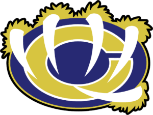 A blue and gold circular logo with white claws and yellow fur accents, resembling a stylized paw print on a black background.