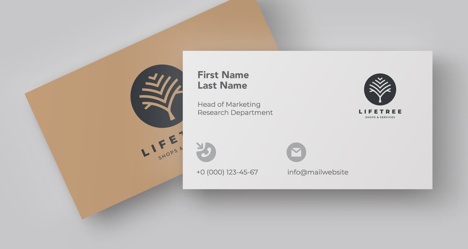 Business card for Independence We Trust featuring tree logo and contact info.