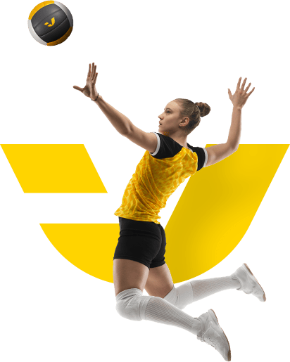 Atleta juvenil femenina jugando al voleibol en interiores en Rosario, promoviendo la práctica de voleibol indoor en Argentina.