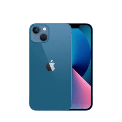 Blue iPhone 13 smartphone with dual cameras, showcasing modern mobile technology and sleek design in vibrant South African style.