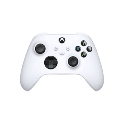 Xbox gaming controller in white, highlighting gaming console accessories and innovations for affordable gaming entertainment.