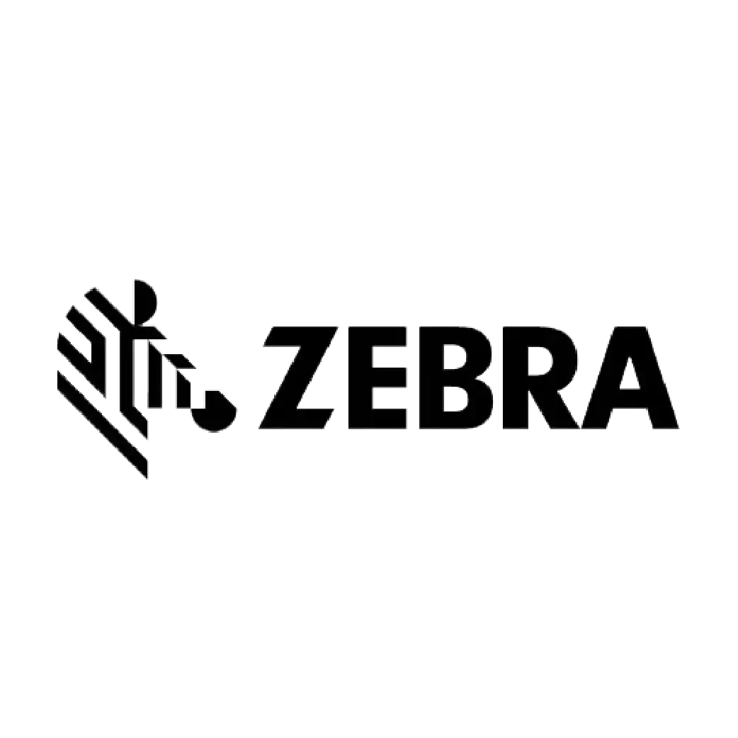 Zebra logo with modern black and white design, representing innovation and affordability in technology solutions for businesses.