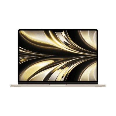 Laptop with abstract gold and black swirling design, symbolising innovation and technology. Perfect for showcasing modern digital solutions from InfoplayNet.