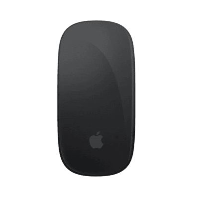 Wireless Apple Magic Mouse with sleek black design, perfect for seamless navigation and productivity, emphasizing innovative tech solutions at affordable prices.