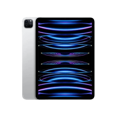 IPad Pro with futuristic glowing concentric circles on the screen, showcasing innovative tablet technology and sleek design.