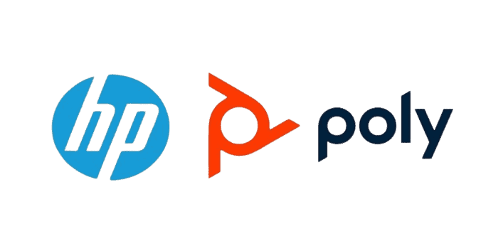 HP Poly logo on a grey background, representing innovative and affordable IT solutions from InfoplayNet in South Africa.