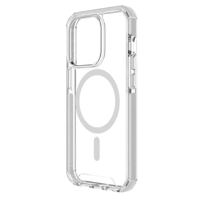 Clear transparent phone case with magnetic ring holder, compatible with smartphones, offering affordable and innovative protection solutions.