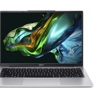 Acer laptop featuring vibrant display with colorful abstract design, modern technology, and sleek design for enhanced productivity and entertainment.