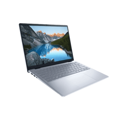 Laptop with mountain landscape on screen, showcasing innovative technology solutions from InfoplayNet.