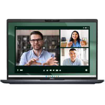 High-quality virtual meeting on a laptop screen showcasing diverse professionals engaging in a remote video conference. Focus on modern technology solutions for business connectivity and communication.