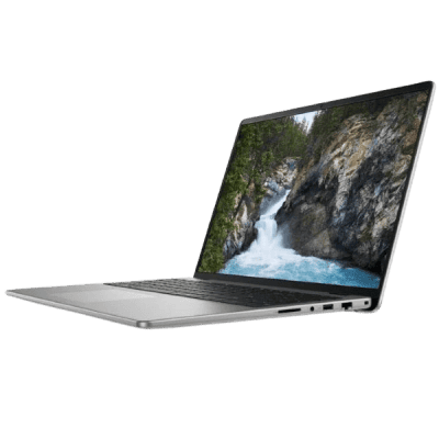 High-performance laptop with scenic waterfall wallpaper, showcasing innovative tech solutions for affordable connectivity and digital advancement in South Africa.