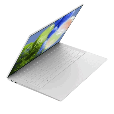 Laptop with sleek white design showcasing innovative technology and affordability, ideal for modern digital solutions.