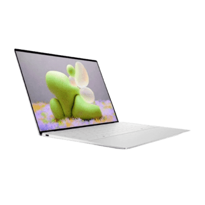 Green plush bunny toy on a laptop screen with a blurred background, highlighting technology and innovative design.